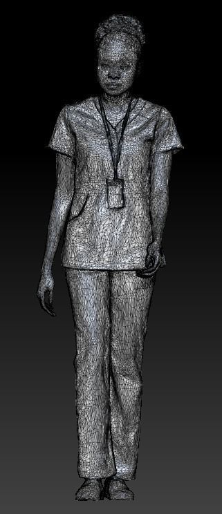 Young african woman in surgical uniform walking 242 Low-poly 3D model_4