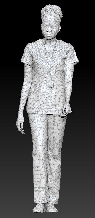 Young african woman in surgical uniform walking 242 Low-poly 3D model_6