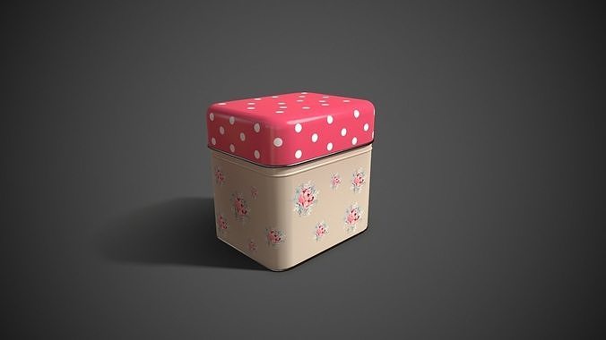 Steel Tin Box  Low-poly 3D model