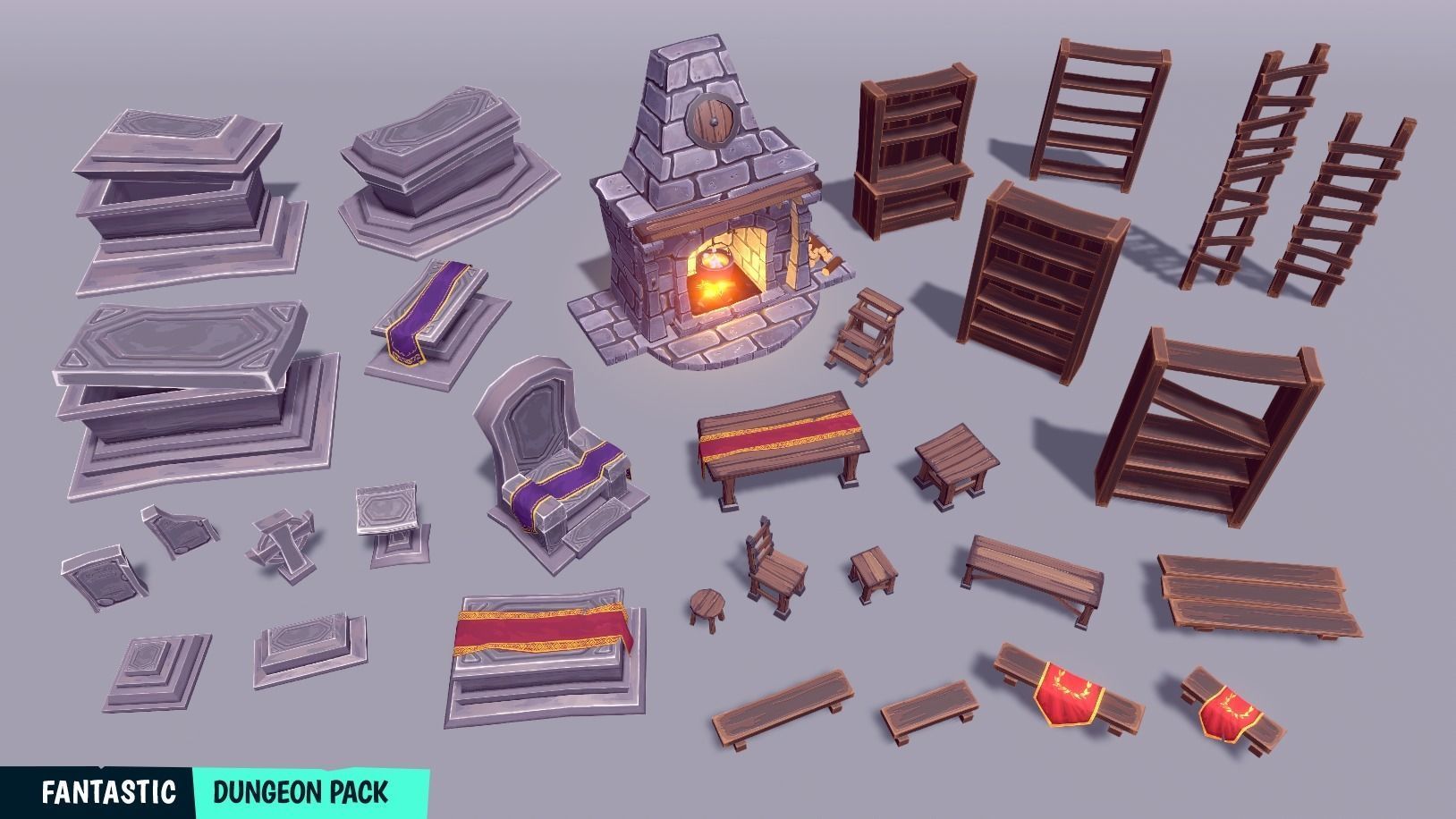 FANTASTIC - Dungeon Pack Low-poly 3D model_39