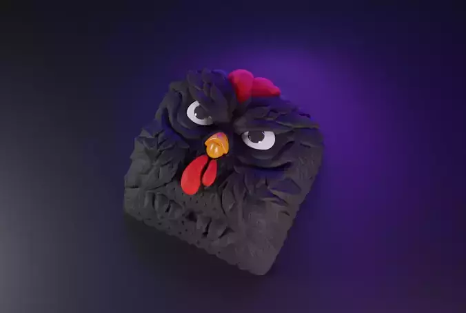 Rooster Keycap 3D print model