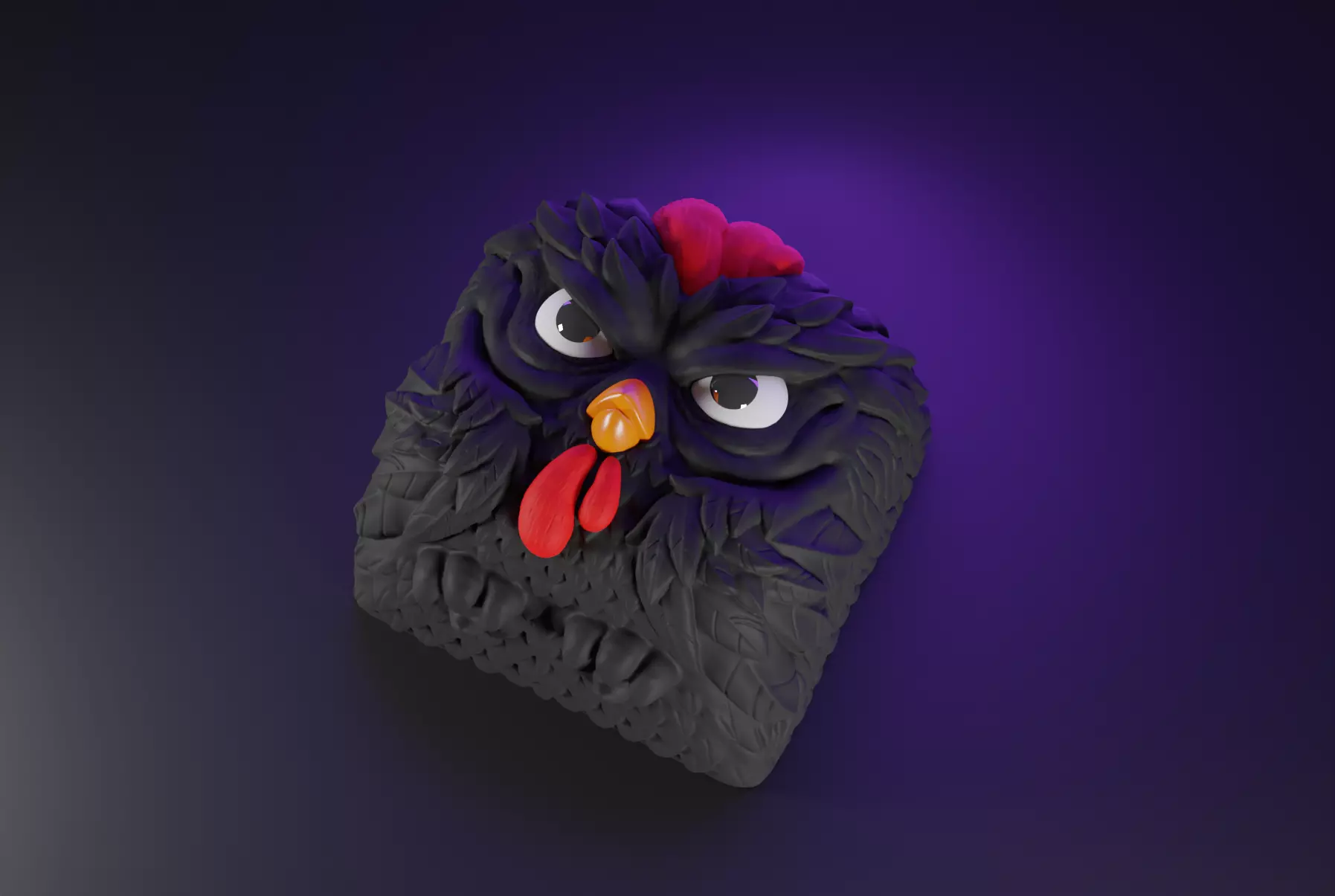 Rooster Keycap 3D print model_0