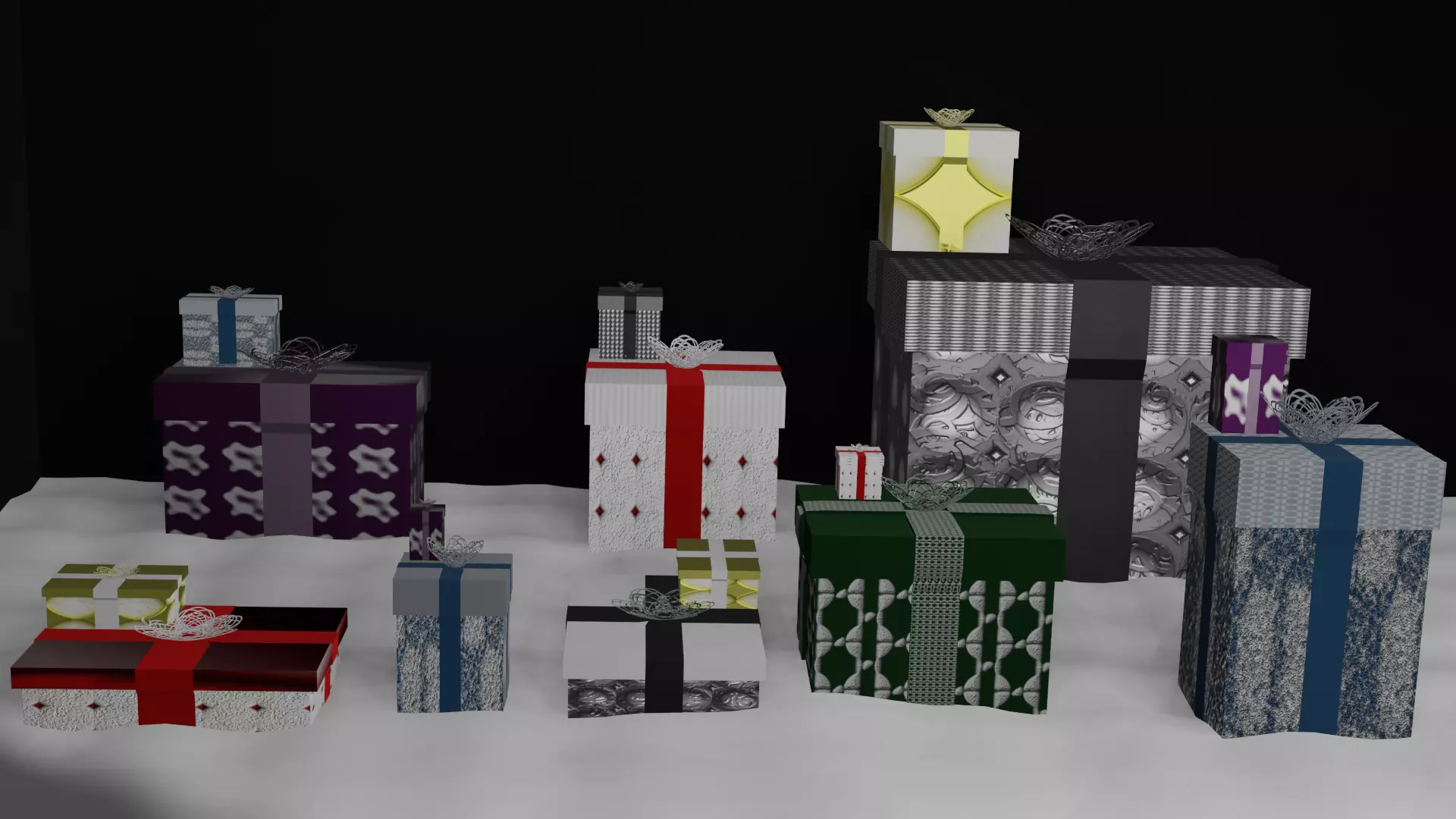 Box Gifts Free low-poly 3D model