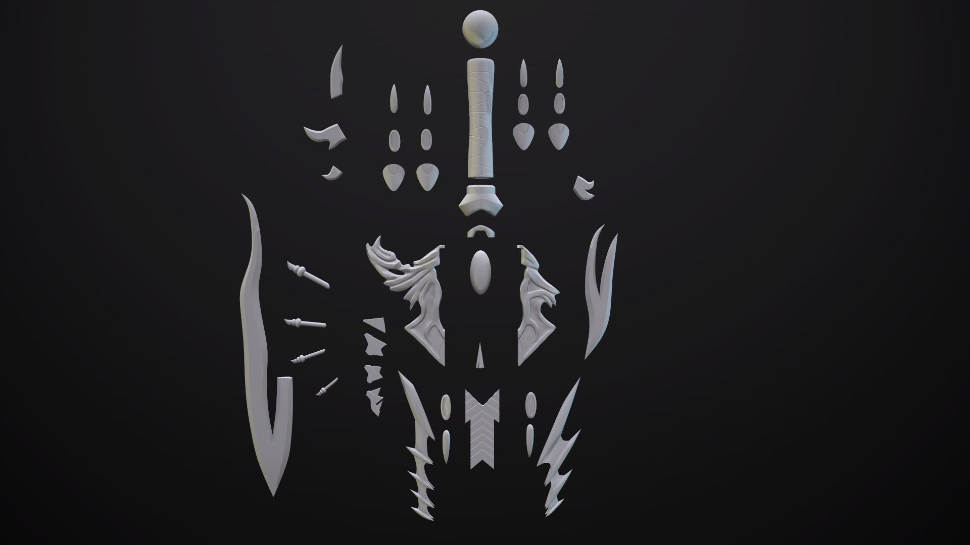 Dagger  Angel Slayer  Low-poly 3D model_13