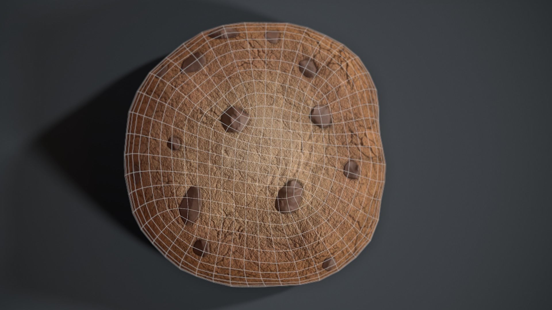 Chocolate Chip Cookie Low-poly 3D model_11