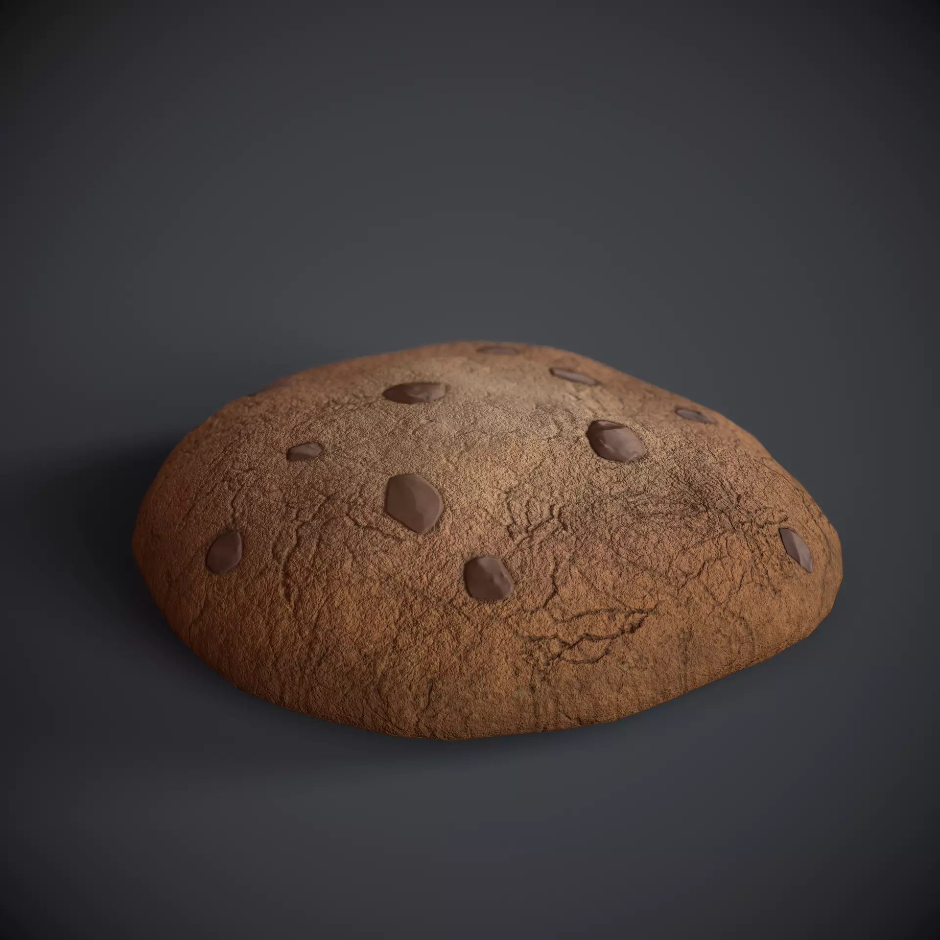 Chocolate Chip Cookie Low-poly 3D model_0