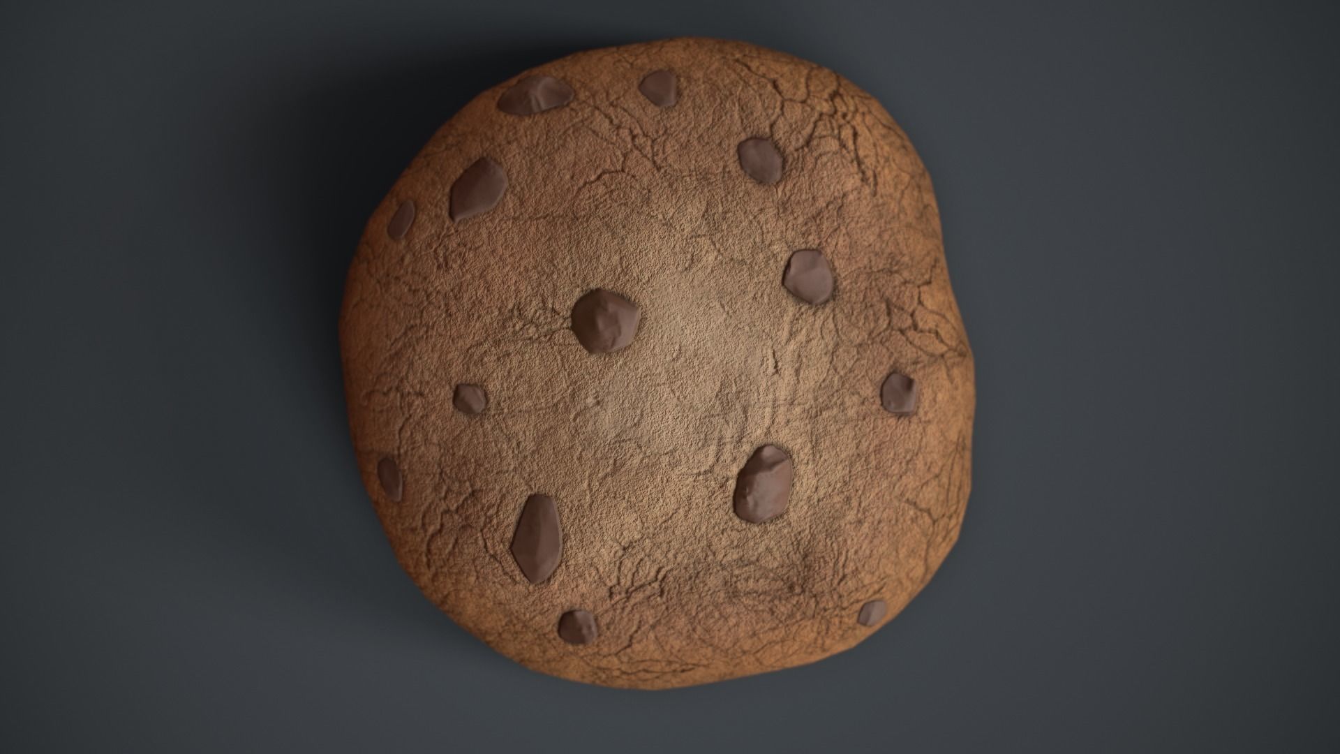 Chocolate Chip Cookie Low-poly 3D model_2