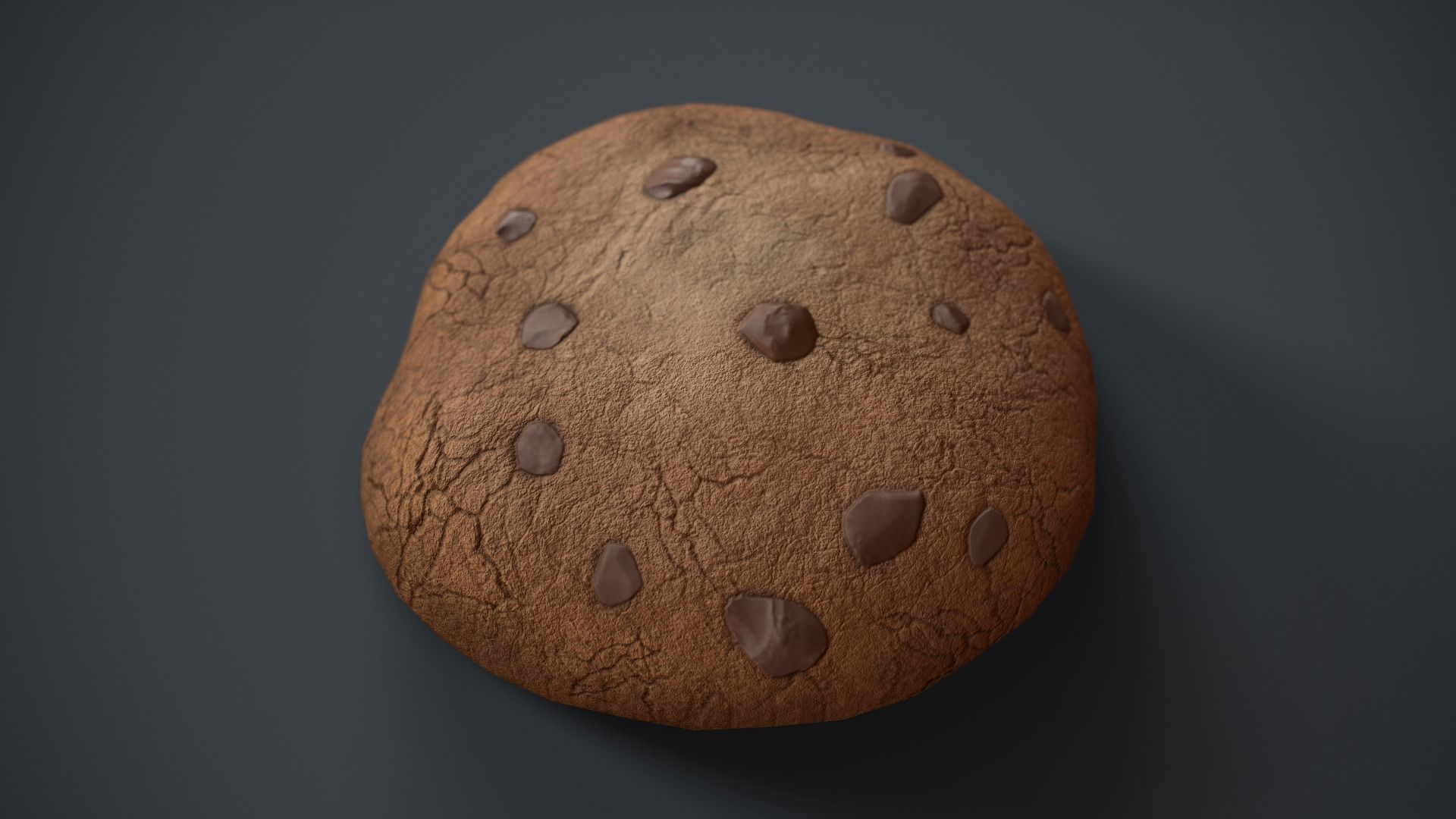 Chocolate Chip Cookie Low-poly 3D model_4