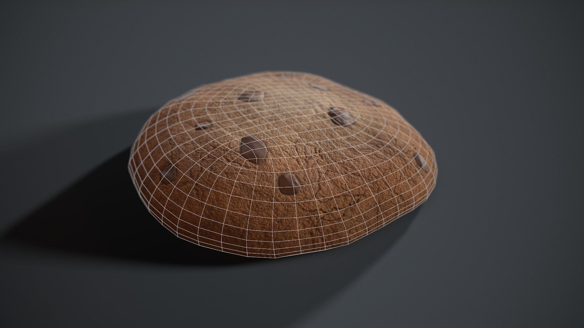 Chocolate Chip Cookie Low-poly 3D model_10