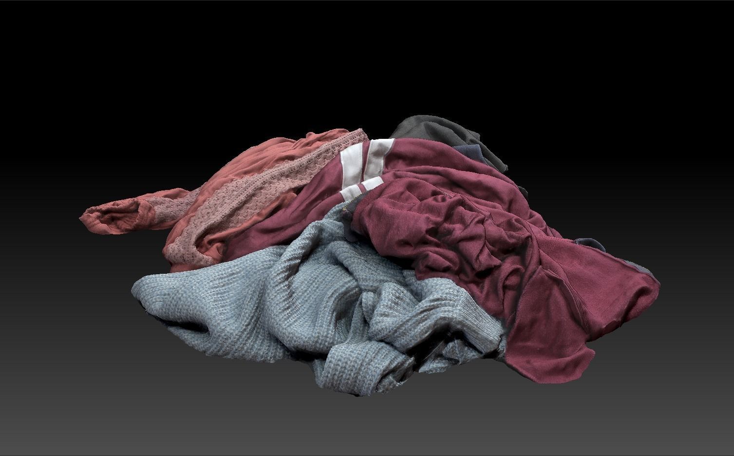 Pile of Cloths 4 Low-poly 3D model_4