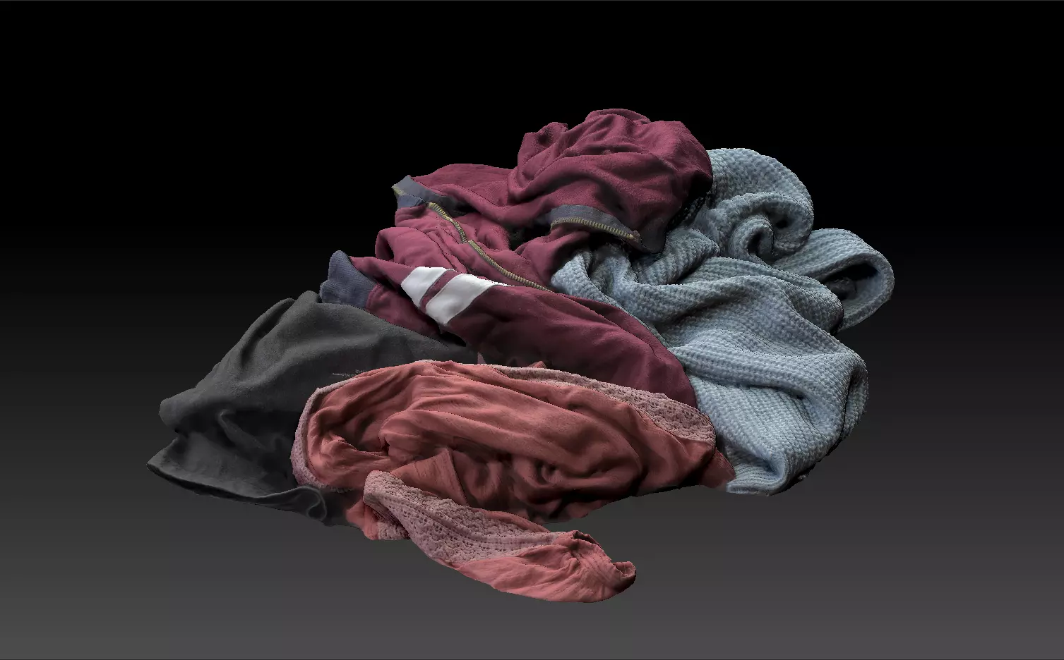 Pile of Cloths 4 Low-poly 3D model_0