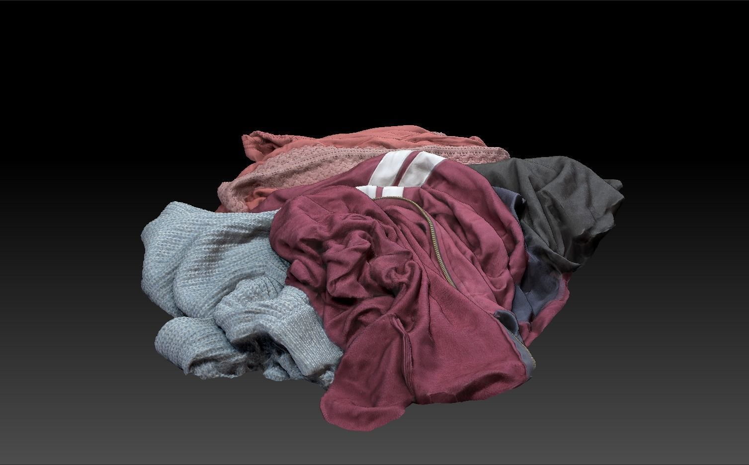 Pile of Cloths 4 Low-poly 3D model_5