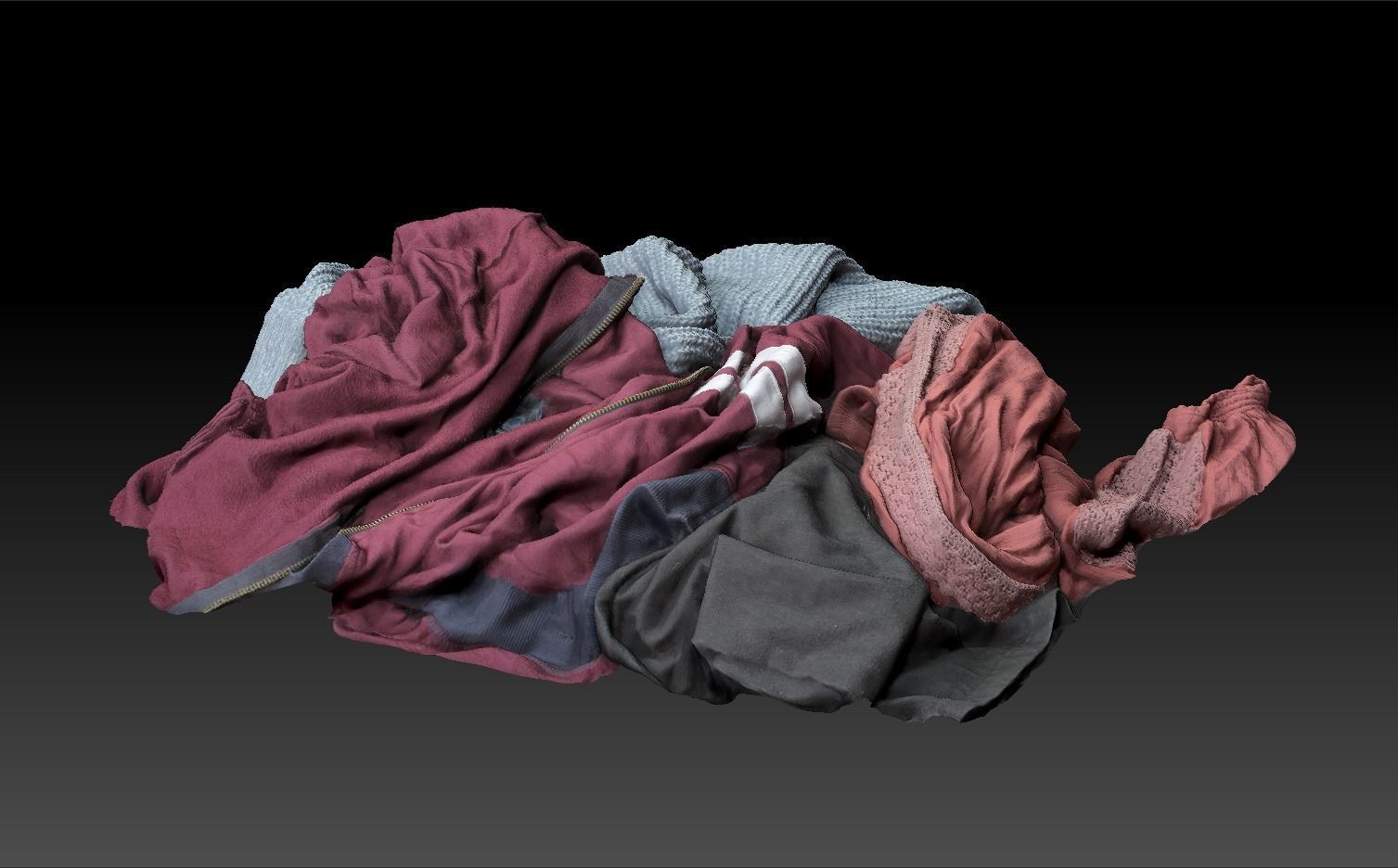 Pile of Cloths 4 Low-poly 3D model_7
