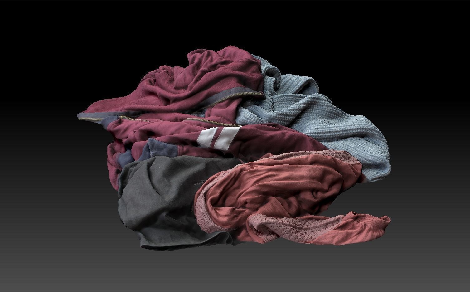Pile of Cloths 4 Low-poly 3D model_8