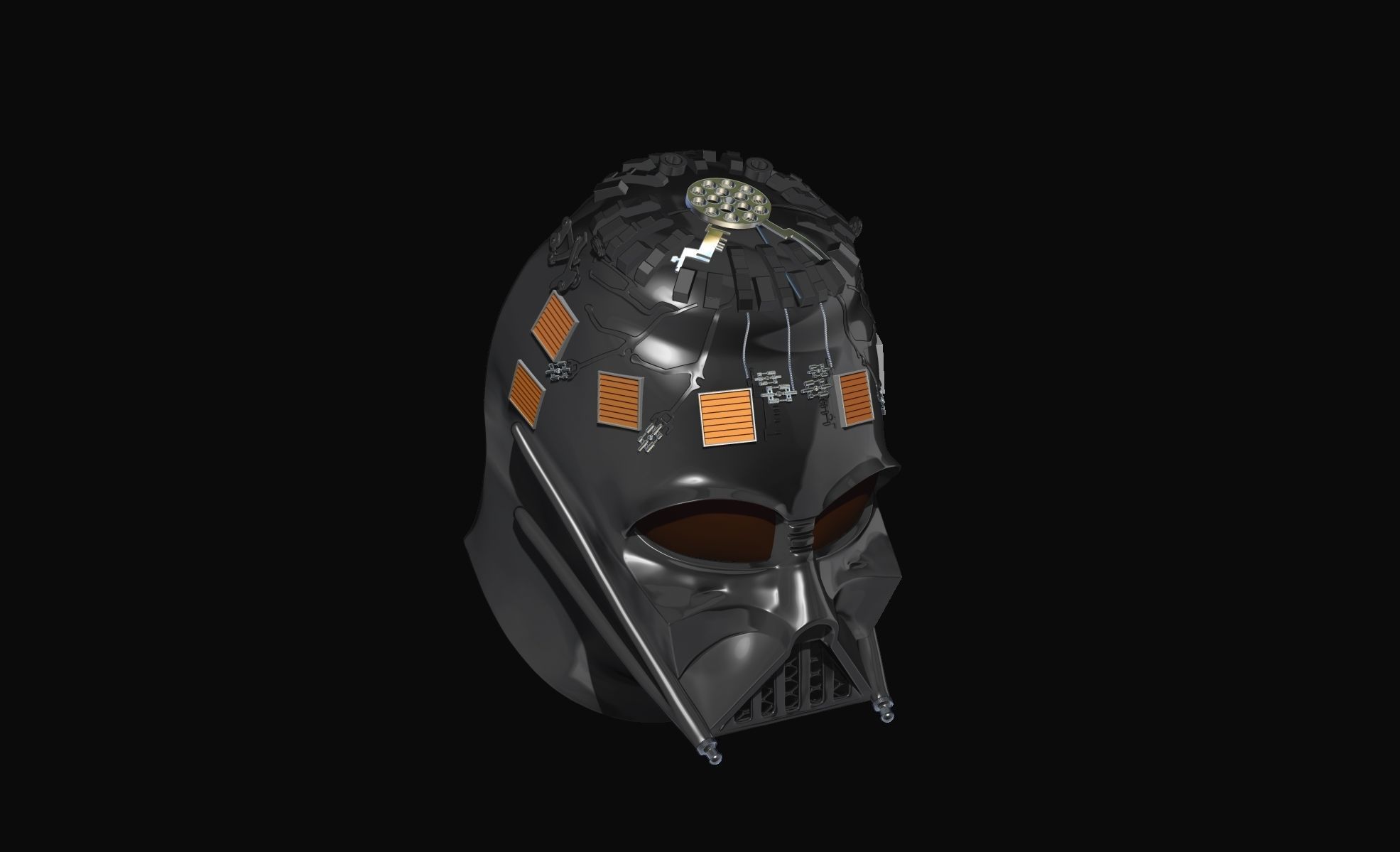 Darth Vader Helmet ANH wearable and stand with chest armor 3D print model_17