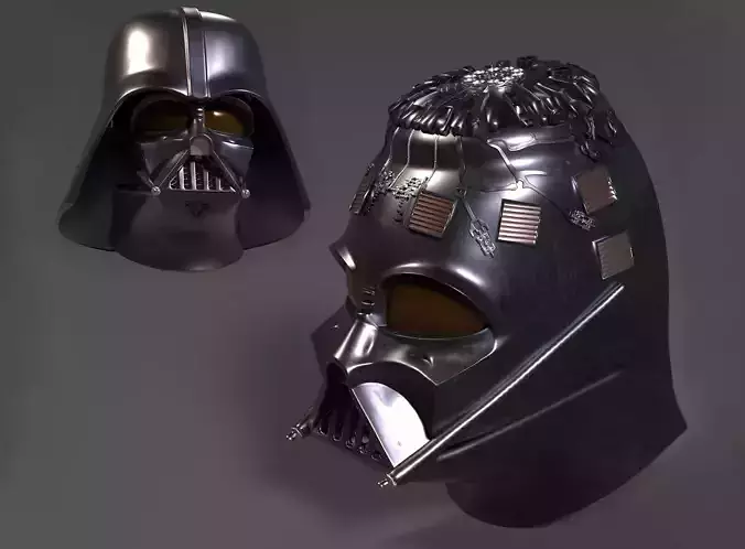 Darth Vader Helmet ANH wearable and stand with chest armor 3D print model