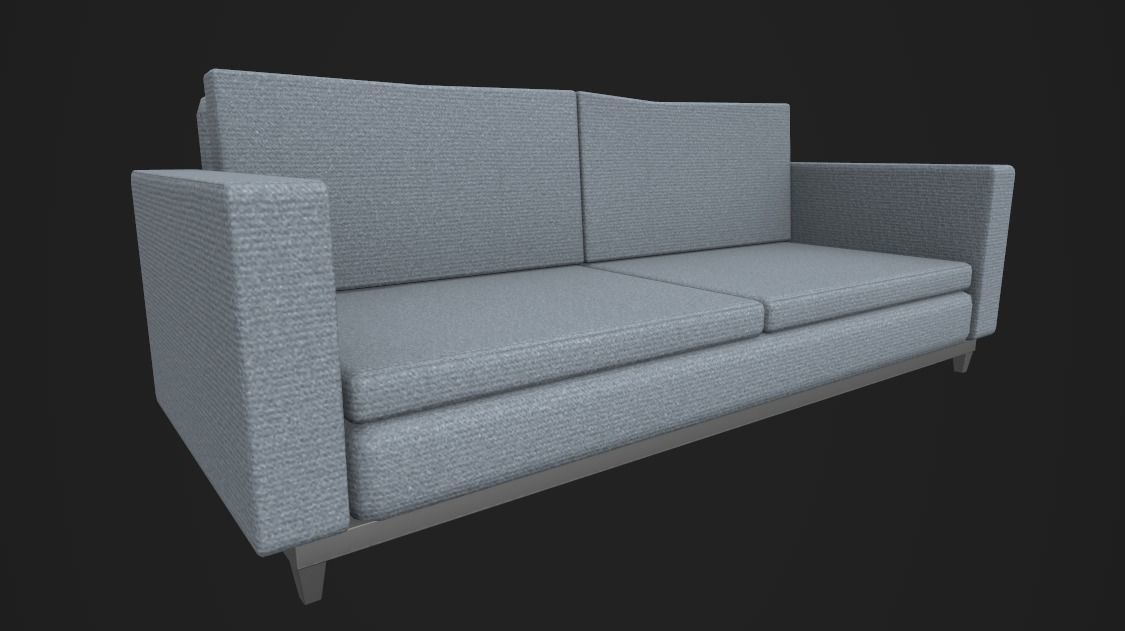 Simple couch Free low-poly 3D model_1