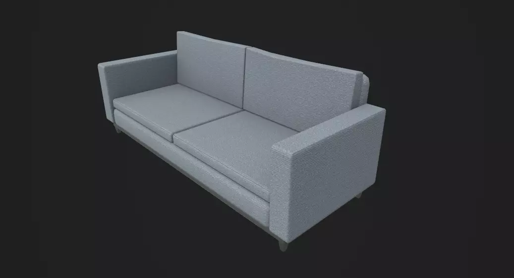 Simple couch Free low-poly 3D model_0