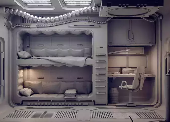 scifi shatle room 3D model