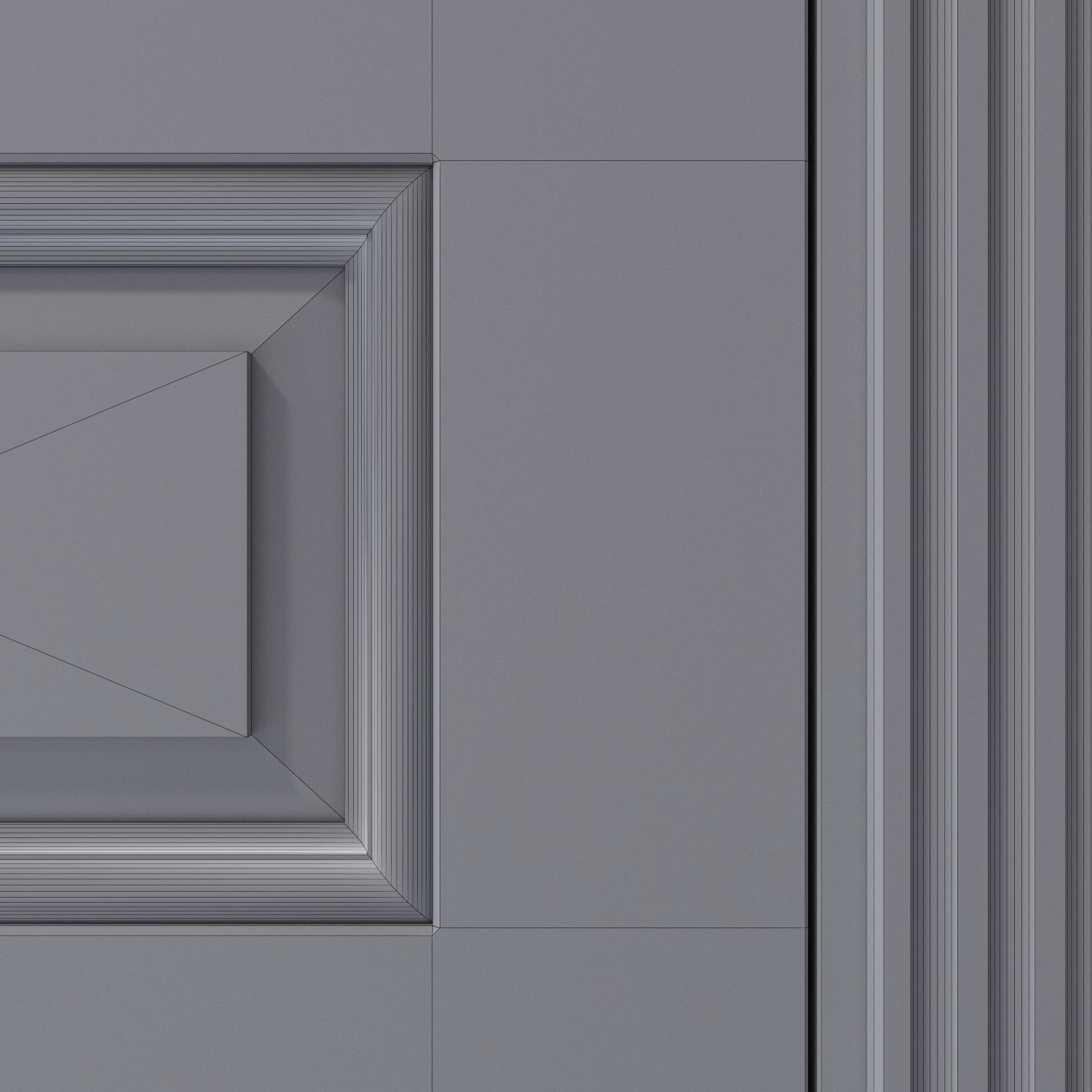 Classic style double white interior door 3D model_3