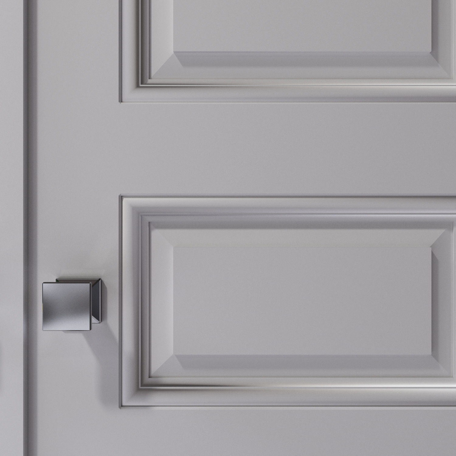 Classic style double white interior door 3D model_1