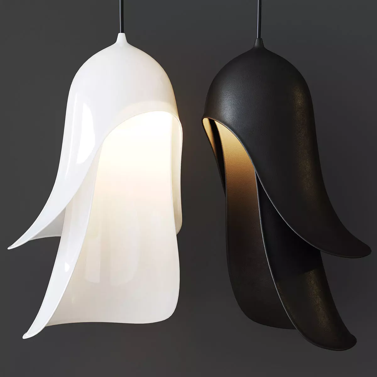 Mustache Cape pendant lamp 3D model_0