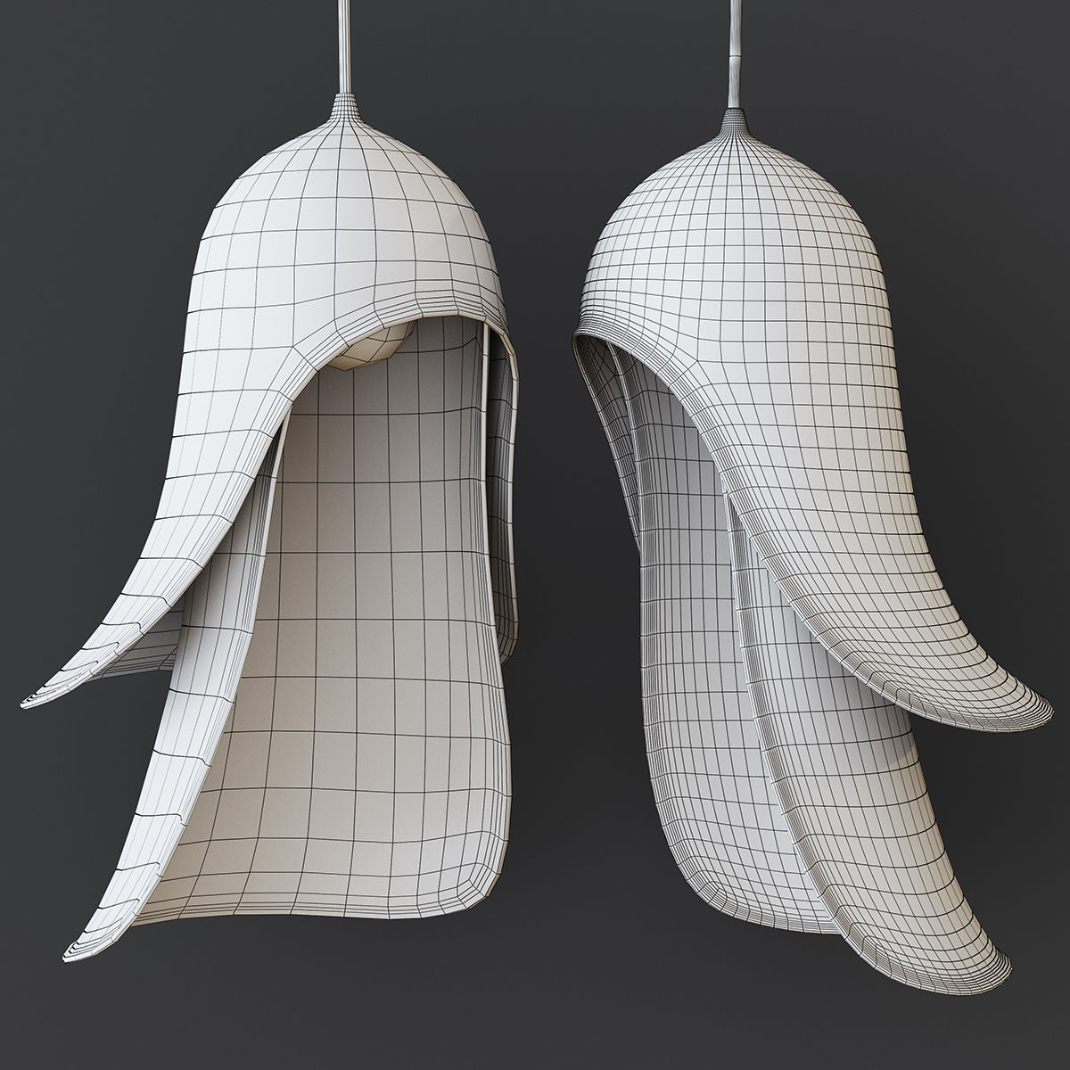Mustache Cape pendant lamp 3D model_3