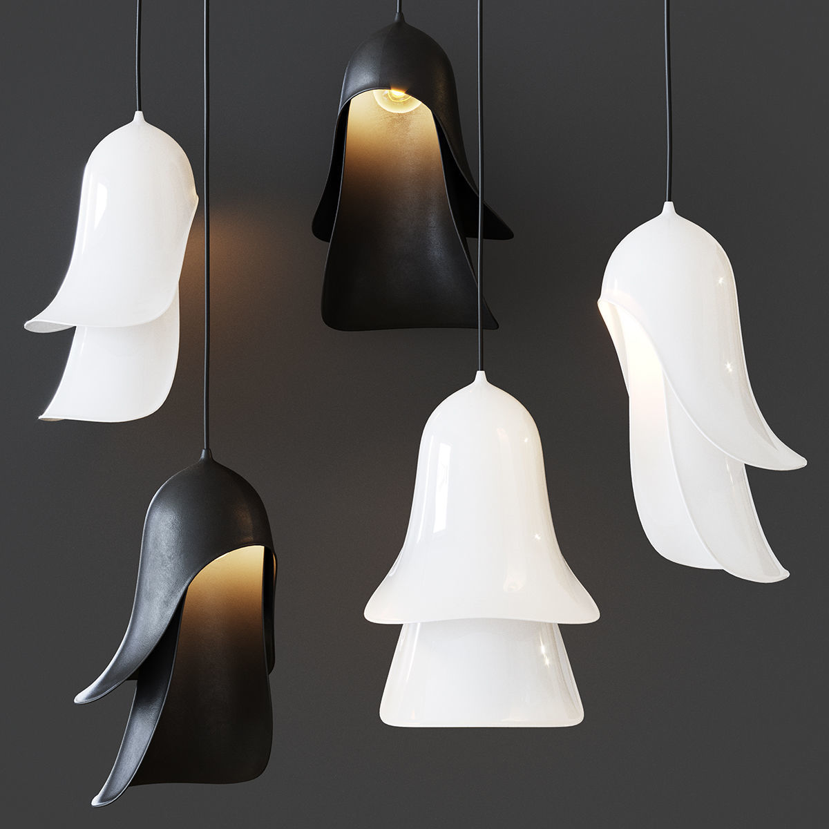 Mustache Cape pendant lamp 3D model_1
