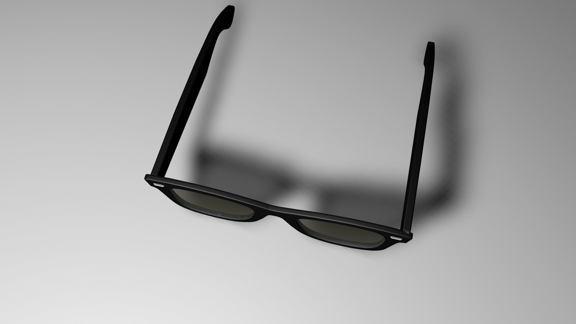 3d Rayban Style black sunglasses 3D model_5