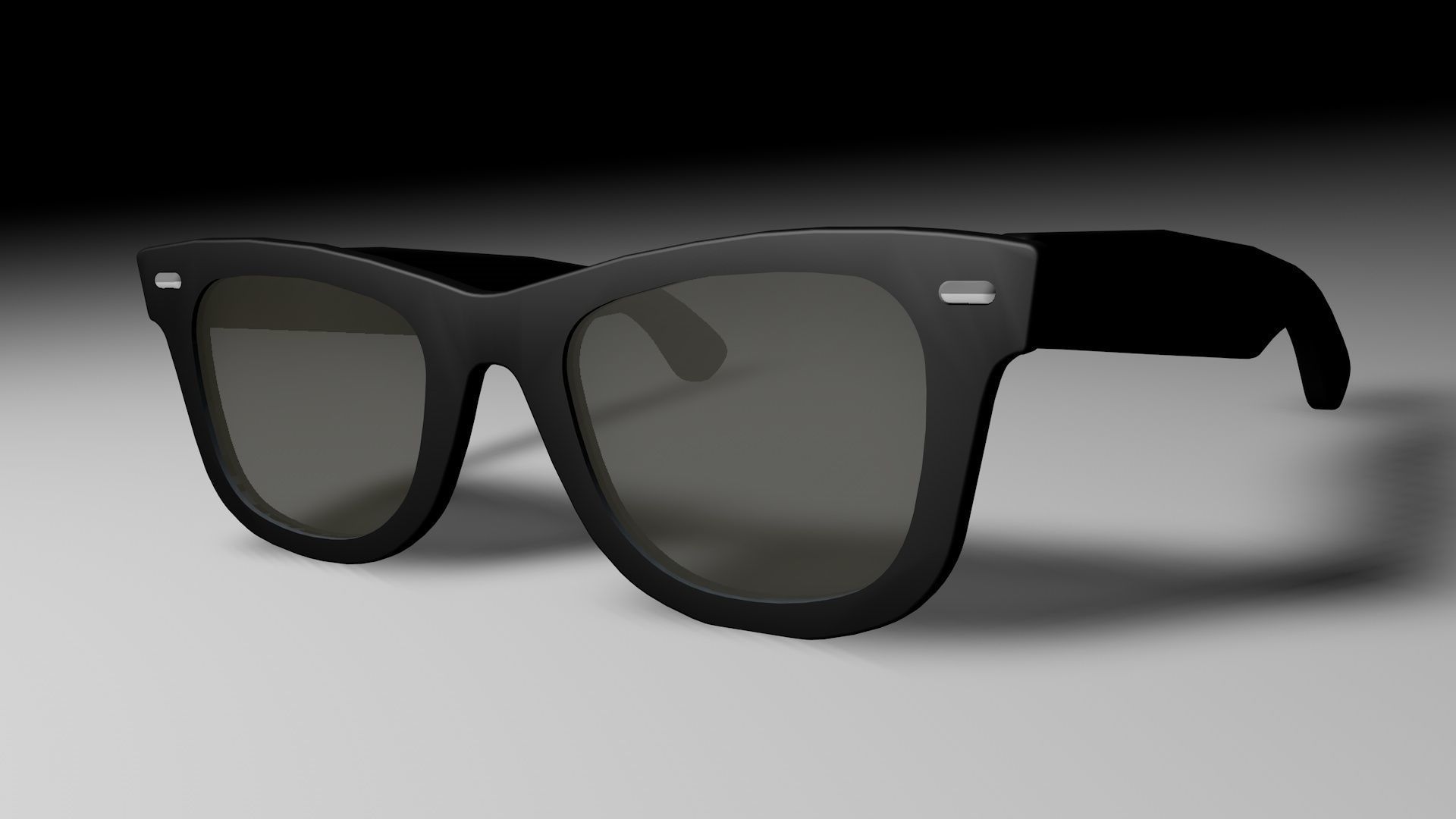 3d Rayban Style black sunglasses 3D model_3