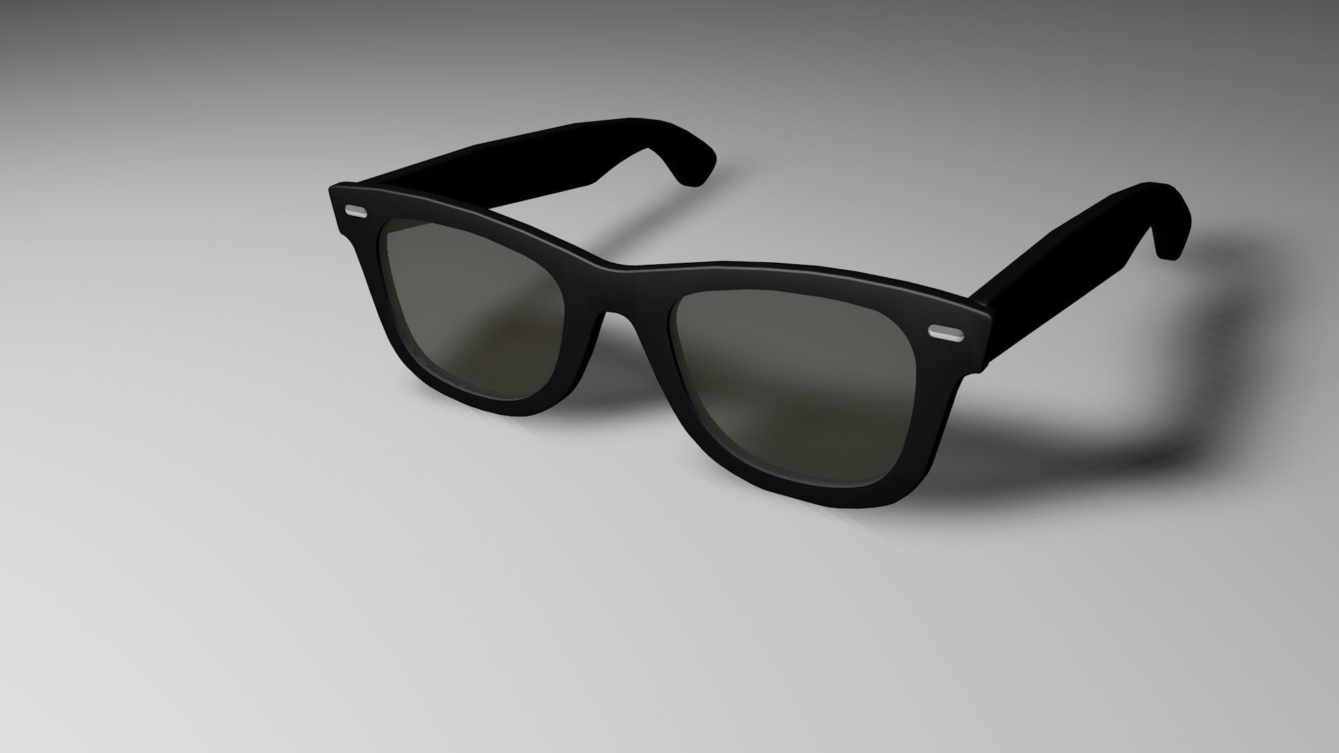 3d Rayban Style black sunglasses 3D model_2