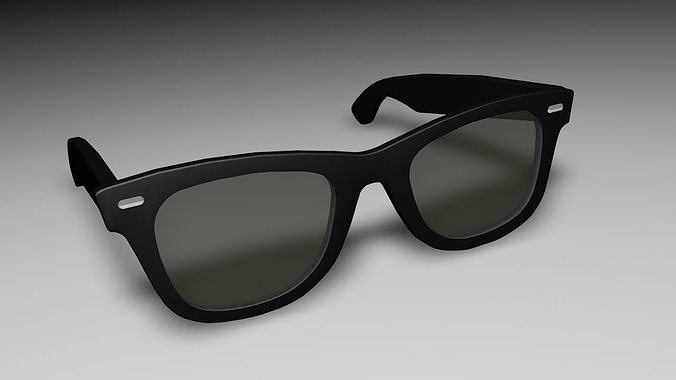 3d Rayban Style black sunglasses 3D model