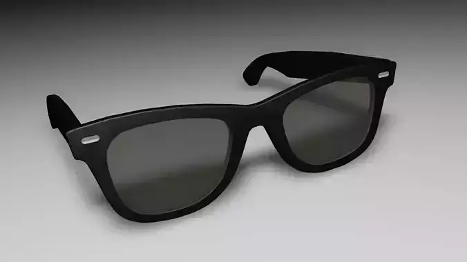 3d Rayban Style black sunglasses 3D model