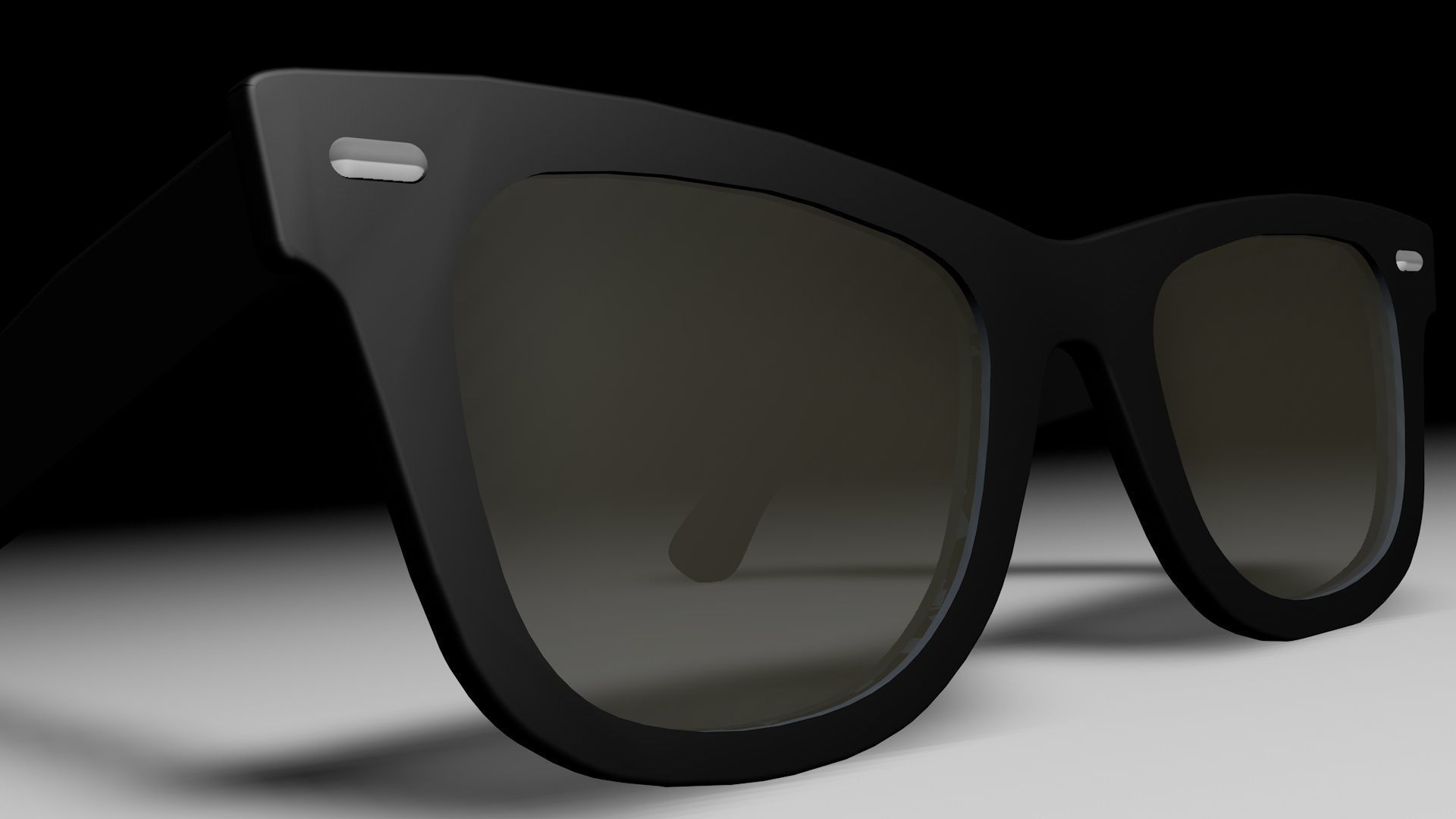 3d Rayban Style black sunglasses 3D model_4