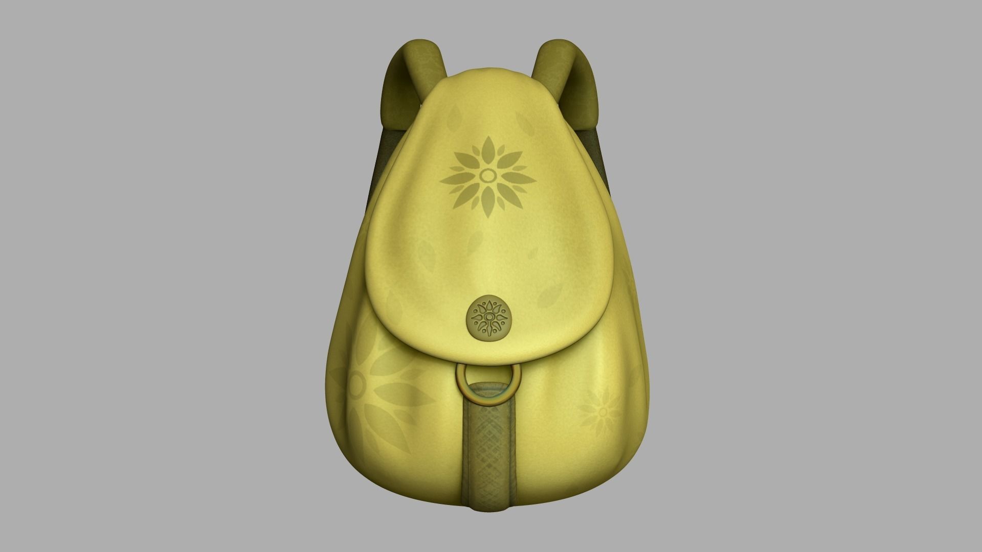 Female Yellow Backpack - Sunflower - Character Low-poly 3D model_1