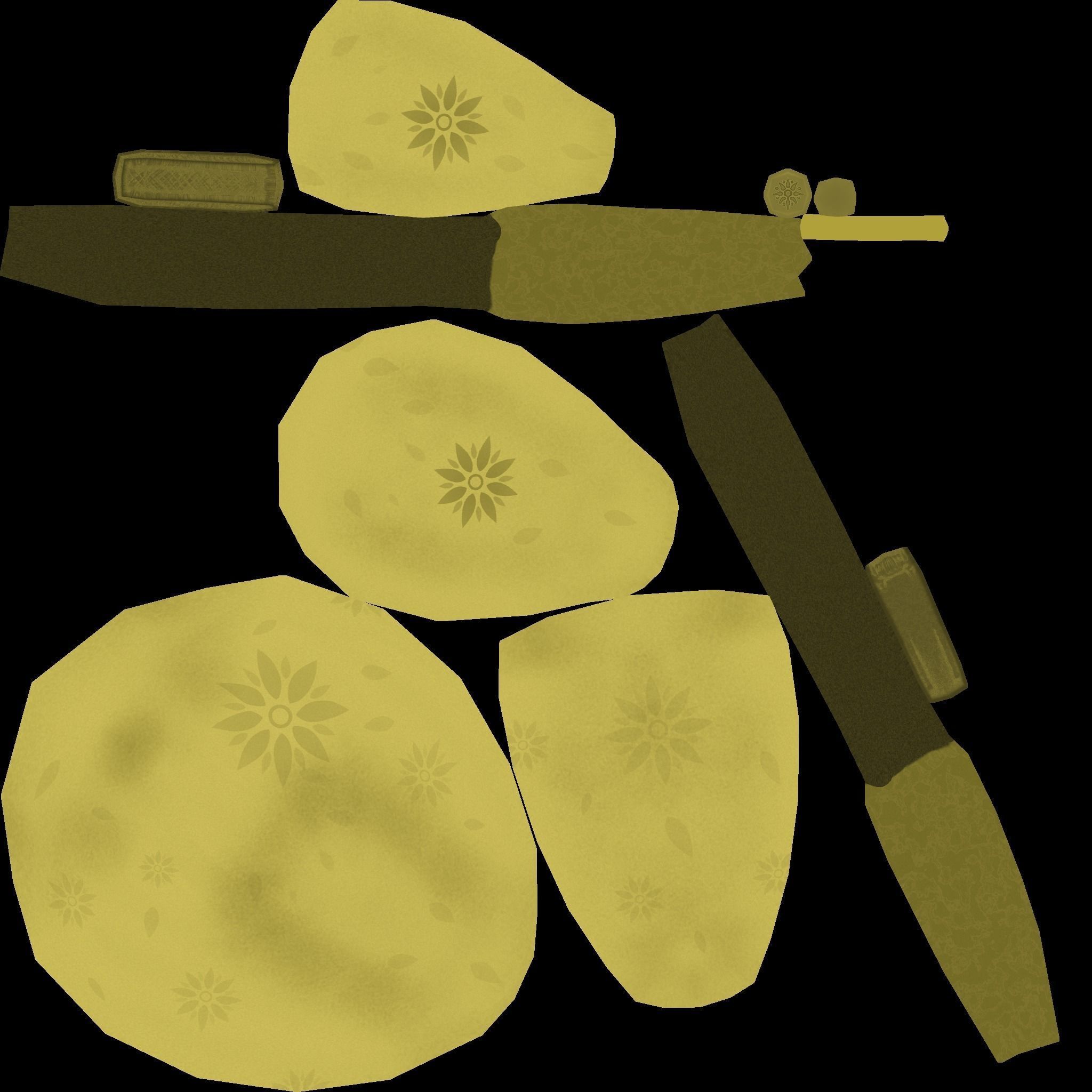 Female Yellow Backpack - Sunflower - Character Low-poly 3D model_14