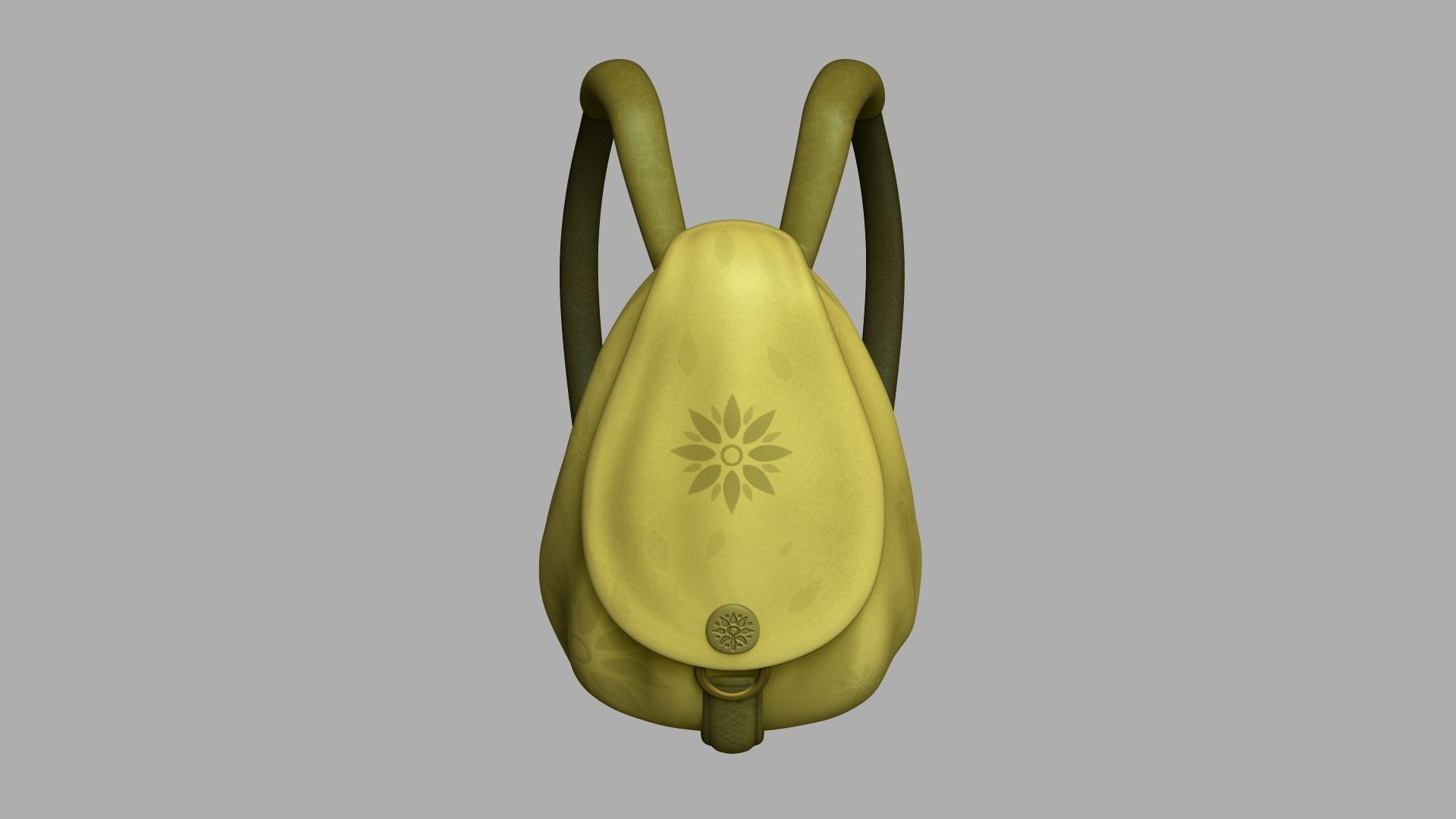 Female Yellow Backpack - Sunflower - Character Low-poly 3D model_6