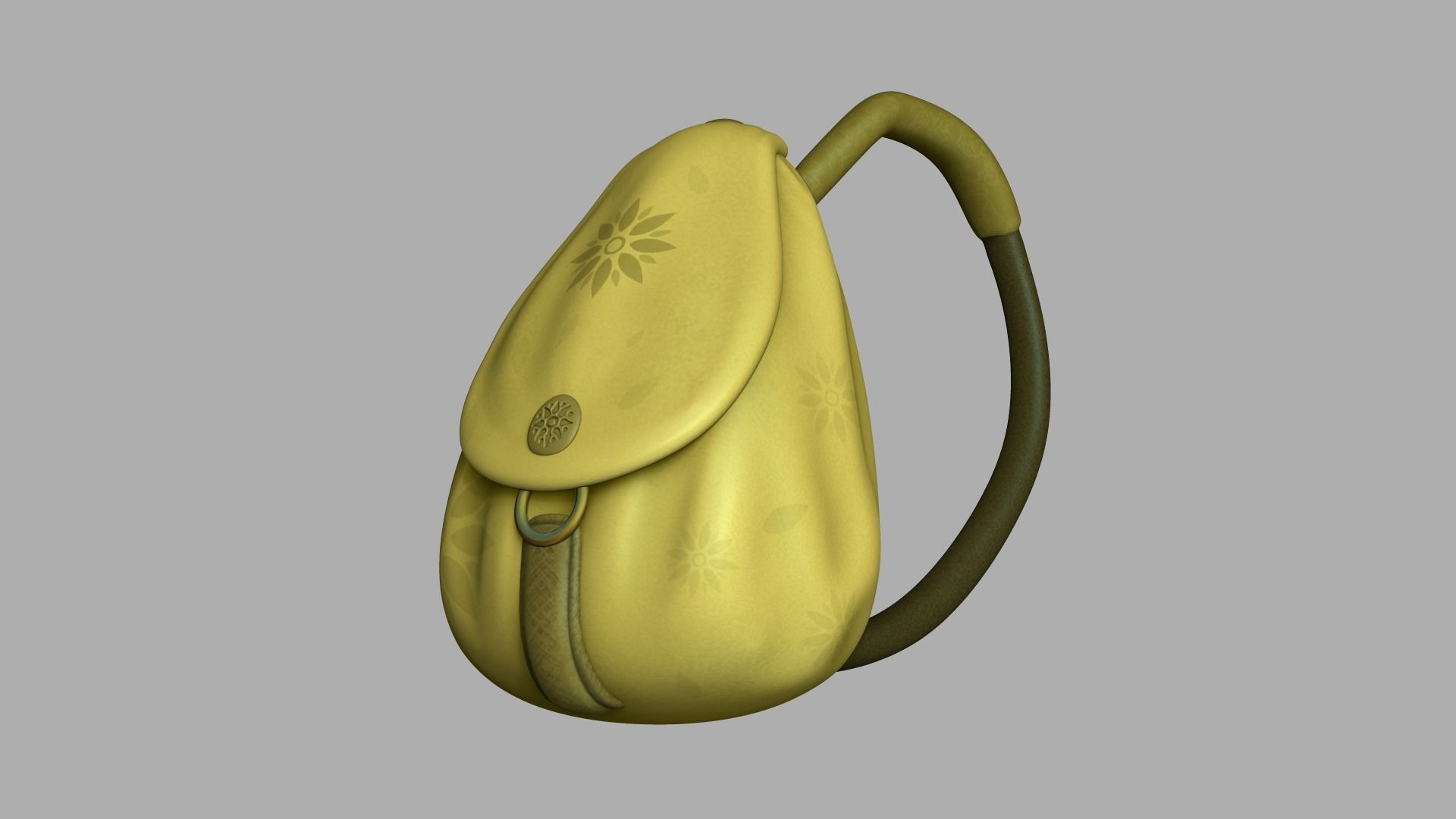 Female Yellow Backpack - Sunflower - Character Low-poly 3D model_3