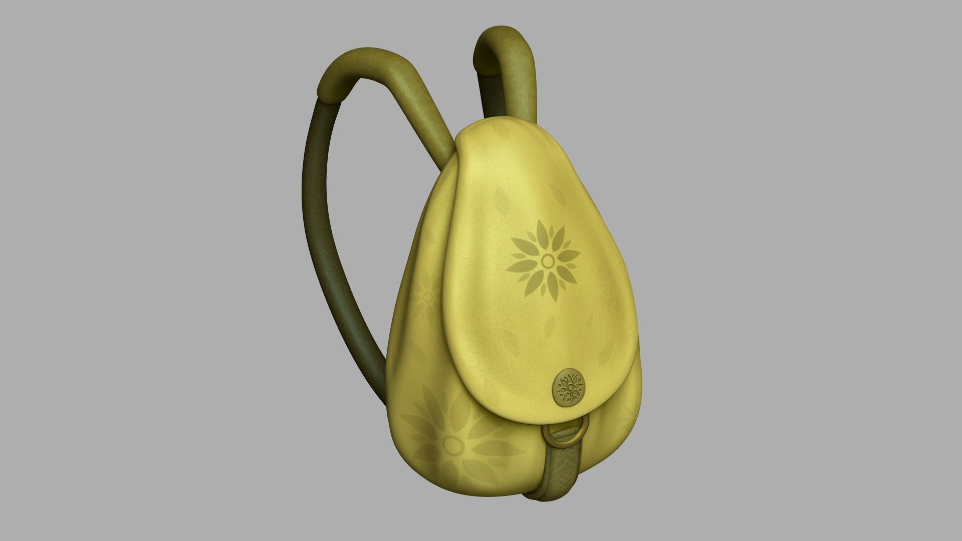 Female Yellow Backpack - Sunflower - Character Low-poly 3D model_2