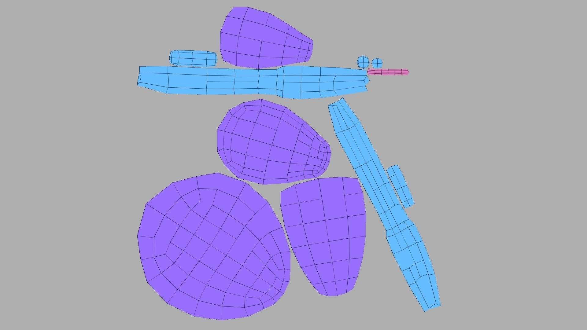 Female Yellow Backpack - Sunflower - Character Low-poly 3D model_12