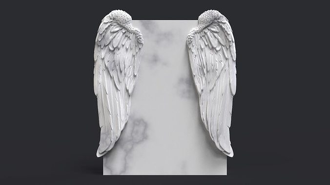 angel wing headstone 3D print model