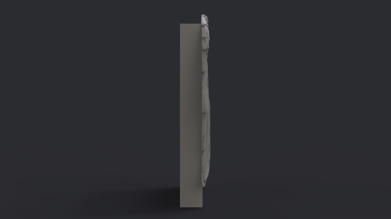 angel wing headstone 3D print model_5
