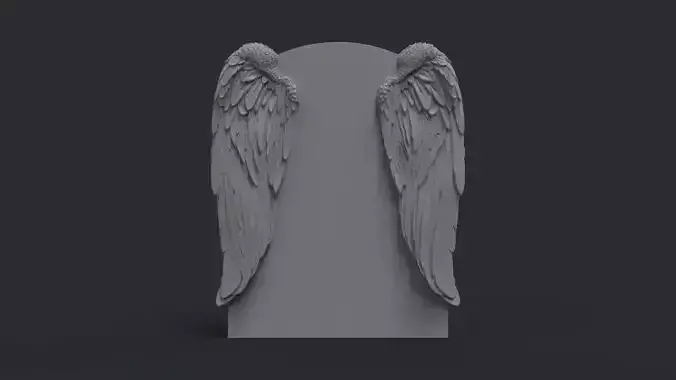 Angel wings headstone 3D print model