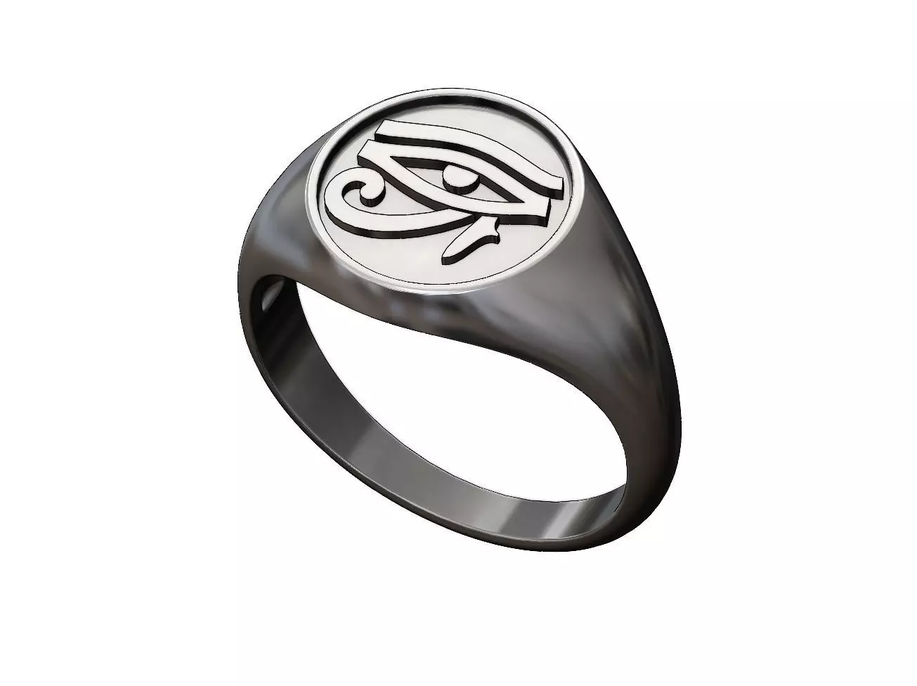 Eye of Horus motif signet ring 3D print model