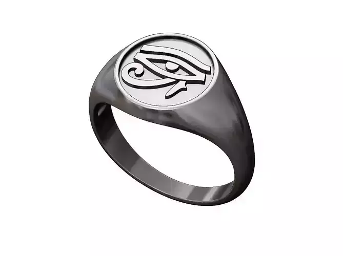 Eye of Horus motif signet ring