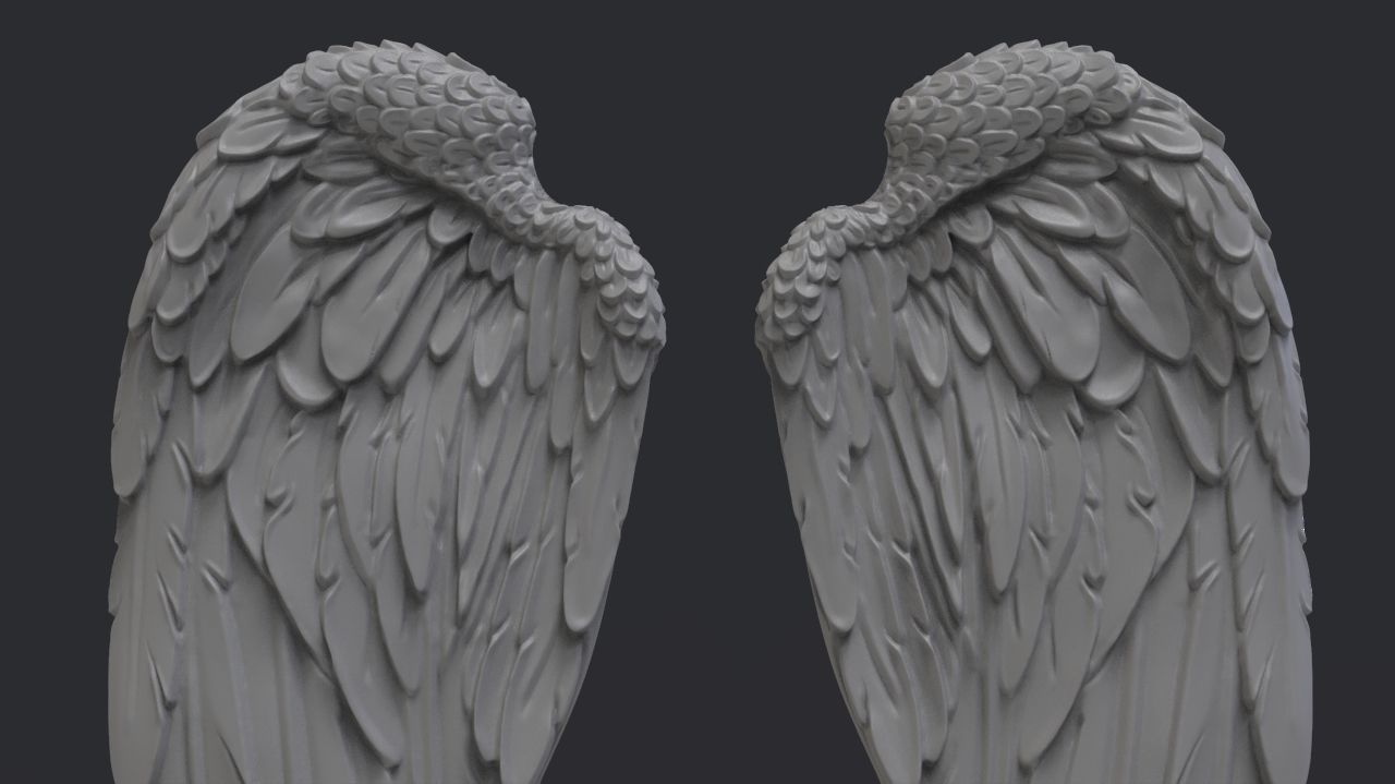 Angel wings 3D print model_3
