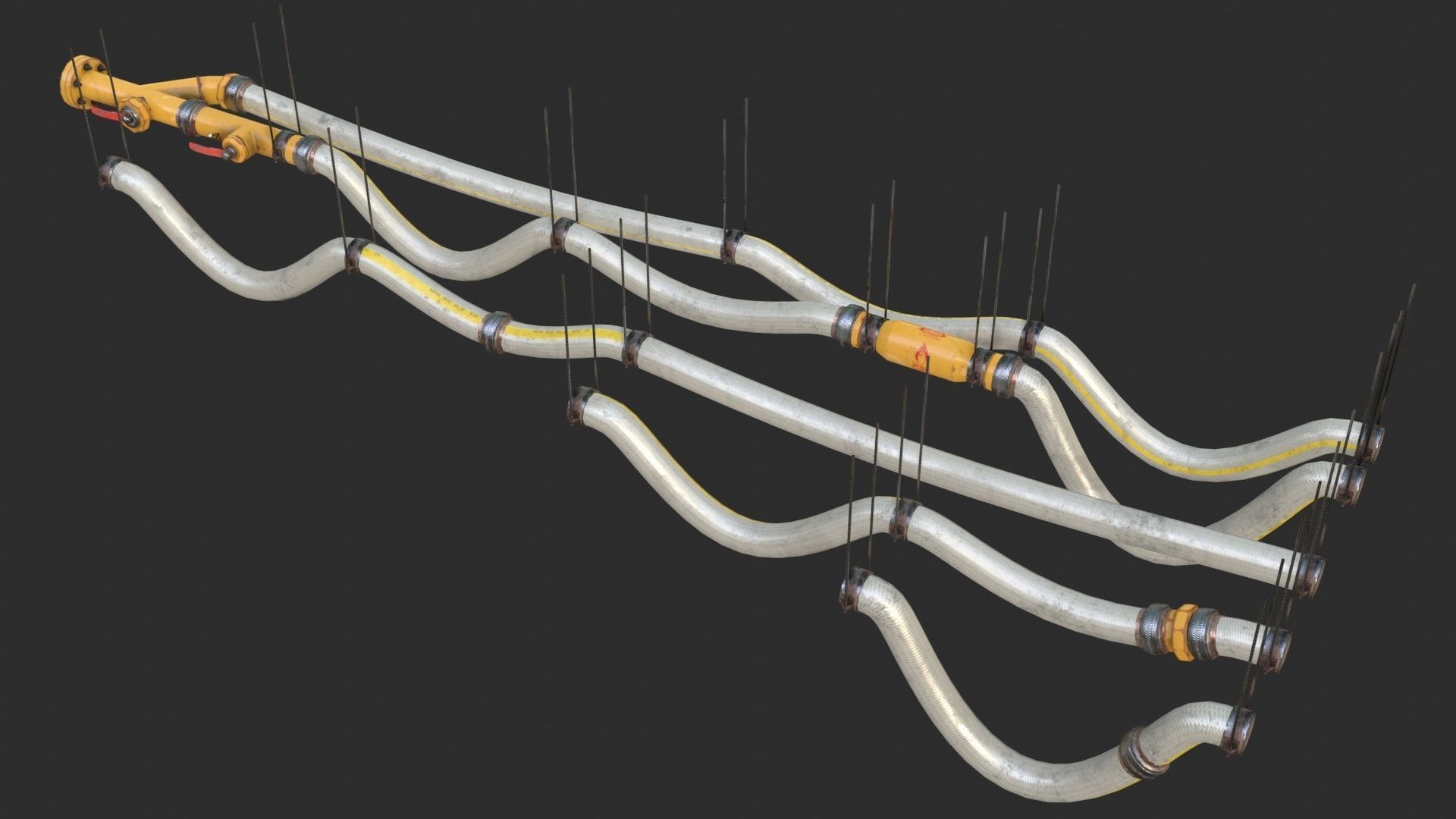 Modular Pipes - Gas Pipeline Low-poly 3D model_9
