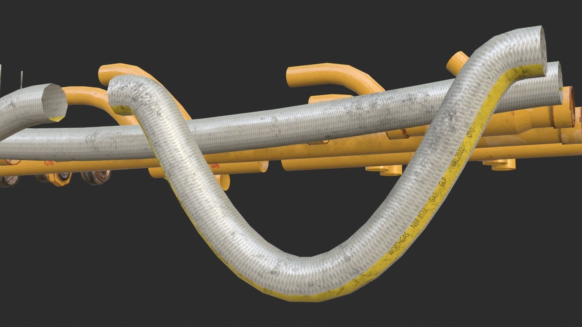 Modular Pipes - Gas Pipeline Low-poly 3D model_6