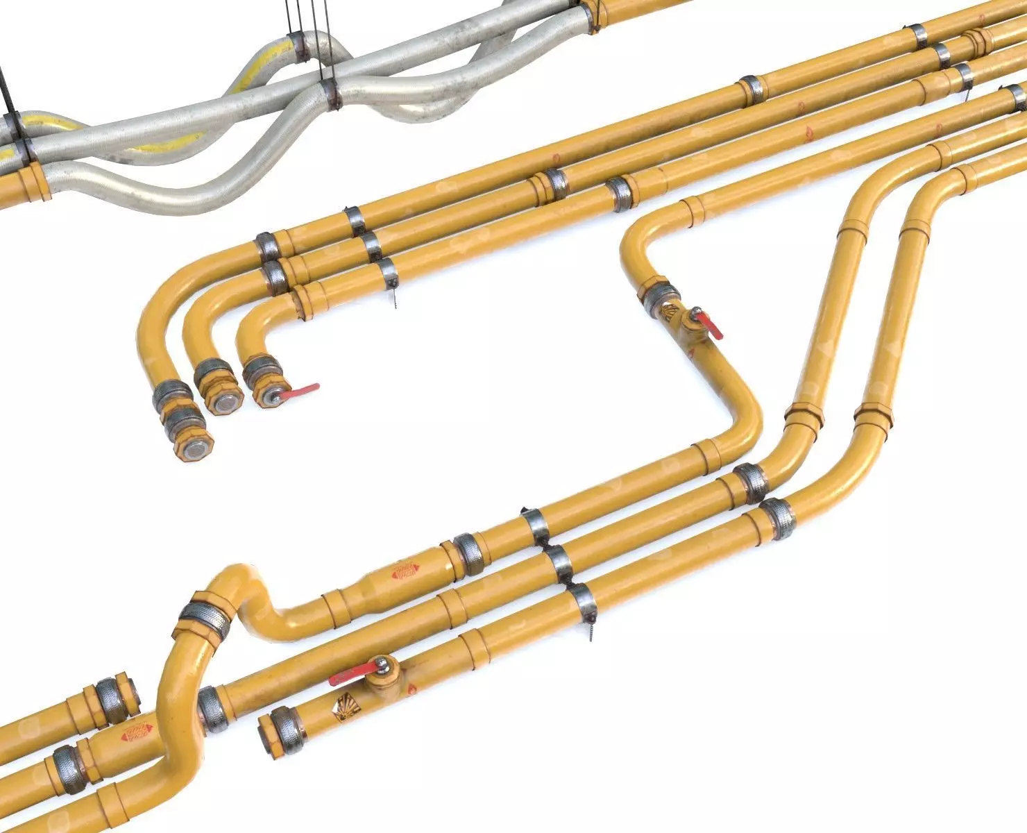 Modular Pipes - Gas Pipeline Low-poly 3D model_0