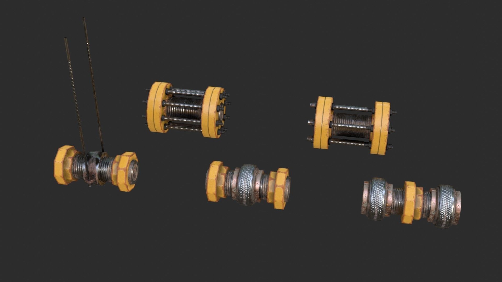 Modular Pipes - Gas Pipeline Low-poly 3D model_13